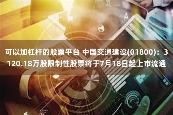 可以加杠杆的股票平台 中国交通建设(01800)：3120.