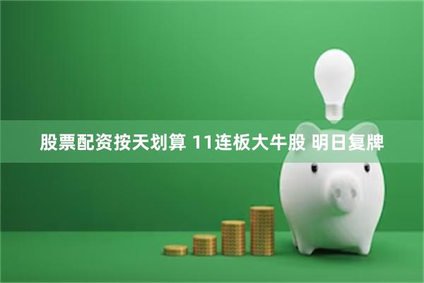 股票配资按天划算 11连板大牛股 明日复牌